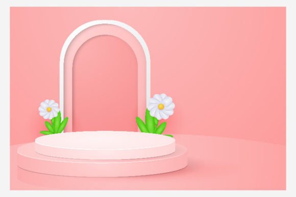 3D Abstract Scene Background Pink Podium: A Versatile Design for Creative Projects