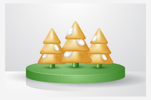 3D Golden Christmas Tree with Snow – A Versatile Design for Creative Projects