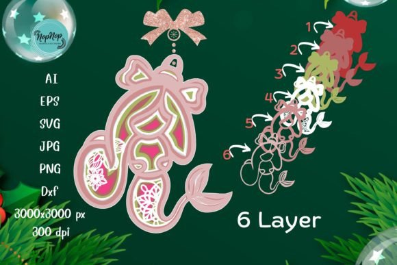 3D Mermaid Ornament: A Versatile Digital Design for Creative Projects