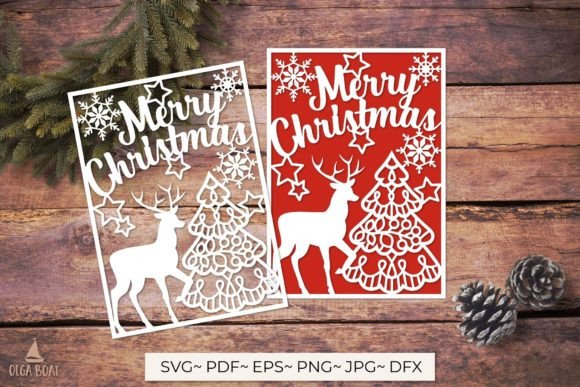 3D Reindeer Merry Christmas Card