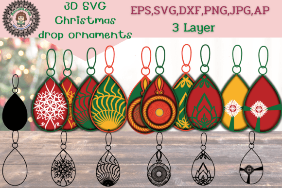 3D SVG Christmas Drop Ornaments: A Creative Resource for Digital Designers