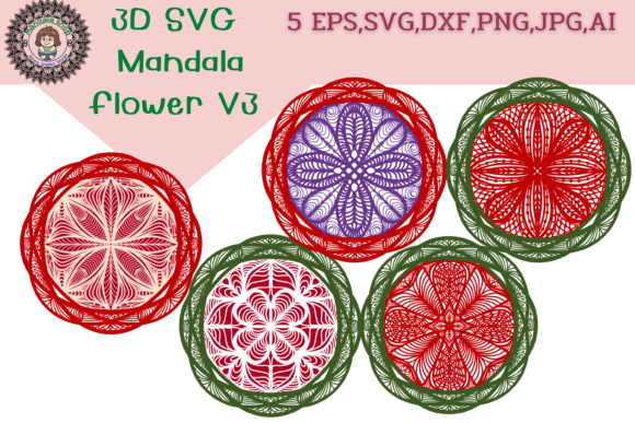 3D SVG Mandala Flower V3: A Modern Design Asset for Creative Projects