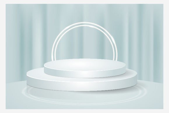 Abstract Curtain Scene 3D Round Podium: A Versatile Design for Modern Creatives