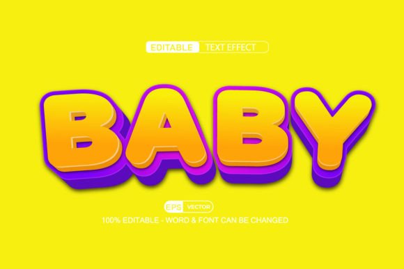 Baby 3D Editable Text Effect Vector: A Creative Tool for Custom Typography