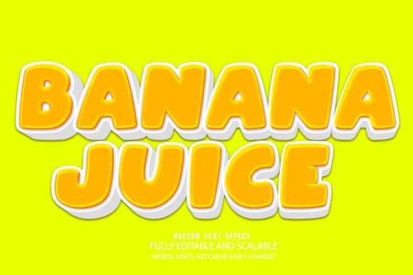 Banana Juice 3D Editable Text Effect Vec: A Versatile Tool for Creative Designers