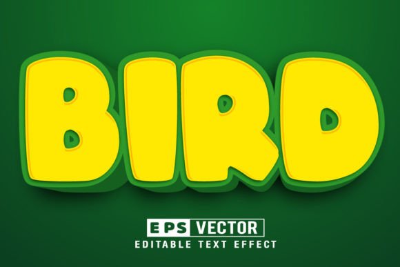 Bird Editable Text Effect Vector 3D Styl