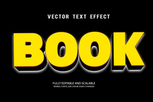Book Editable Text Effect Vector 3d Styl