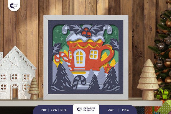 Christmas Cute Drink House 3D Paper Cut: A Unique Holiday Crafting Project