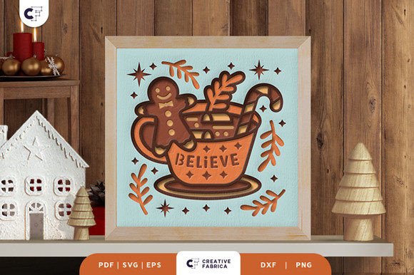 Christmas Hot Chocolate 3D Papercut: A Festive Crafting Resource for Seasonal Creativity