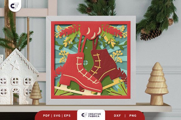Christmas Ice Skating Shoes 3D Shadowbox: A Strategic Craft for Creative Expression