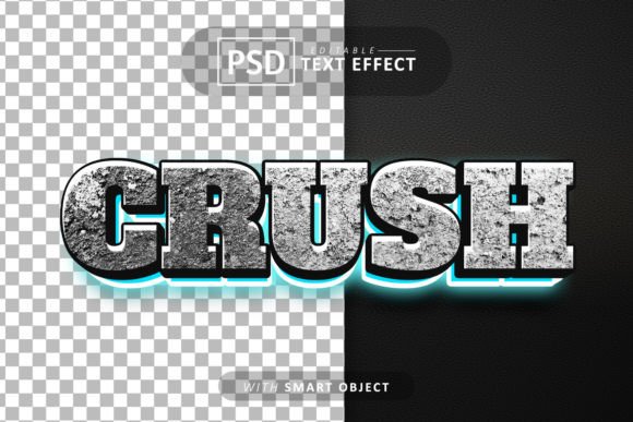 Crush 3d Text Effect Editable for Creative Designers