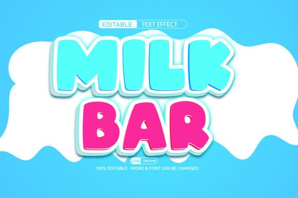 Enhance Your Designs with the Milk Bar 3D Editable Text Effect Vector