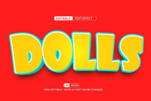 Enhancing Creativity with Dolls 3D Editable Text Effect Vector: A Modern Design Solution