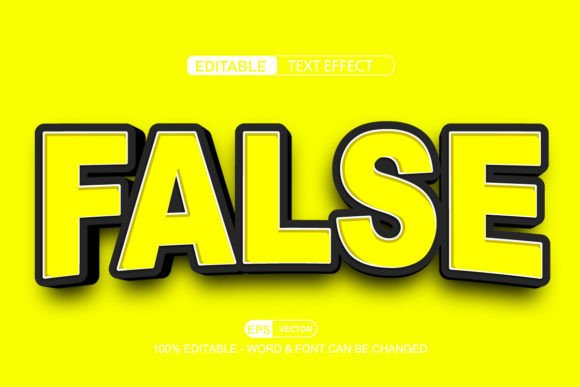 False 3D Editable Text Effect Vector