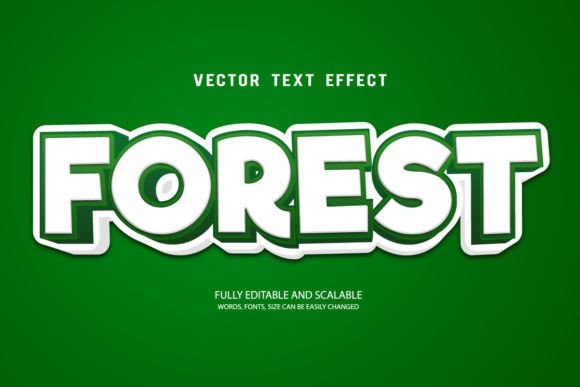 Forest 3D Editable Text Effect Vector