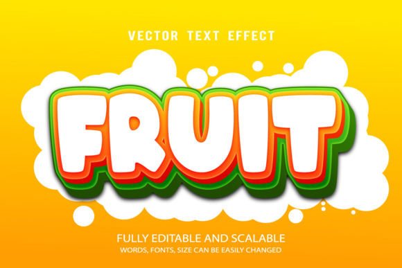 Fruits Editable Text Effect Vector 3D: A Versatile Design Tool for Creative Professionals