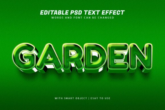 Garden 3D Green Text Effect Editable – A Premium Design Asset
