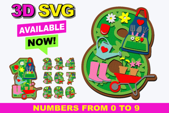 Gardening Party Numbers 3D SVG – Creative Uses for Every Occasion