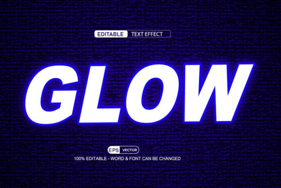 Glow 3D Editable Text Effect Vector