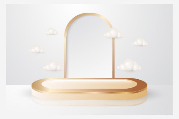 Golden Luxury Abstract 3D Scene: A Fusion of Art and Innovation