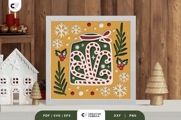 Jar of Candy Cane 3D Shadow Box – A Festive Crafting Option