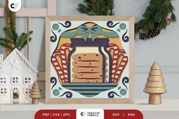 Jar of Christmas Biscuit 3D Shadow Box – A Festive Crafting Must-Have