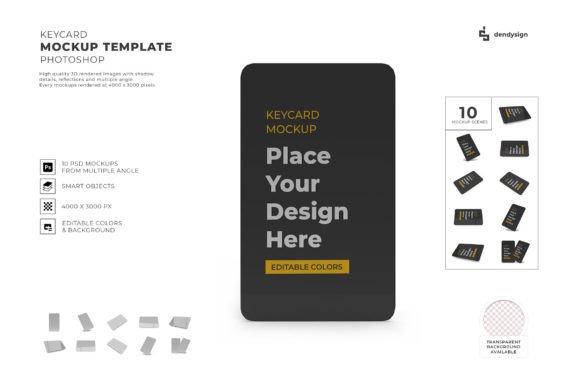 Keycard 3D Mockup Template Bundle for Streamlined Design Workflows