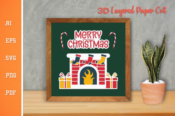 Merry Christmas - 3D SVG Paper Cut 8