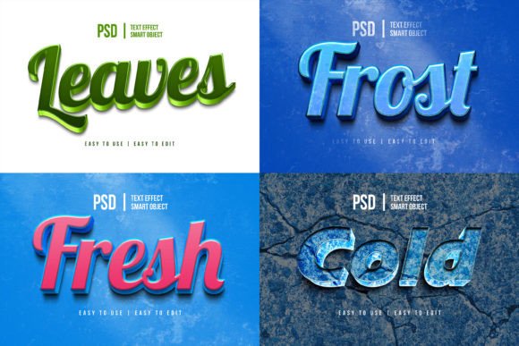Nature 3D Typography Text Effect Bundle for Creative Projects