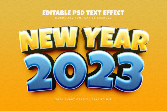 New Year 2023 3D Cartoon Text Effect and Text Effect PSD 100: A Versatile Design Tool