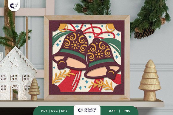 Retro Christmas Bells 3D Shadow Box