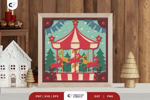 Retro Christmas Carousel 3D Paper Cut: A Creative Holiday Project for All Skill Levels