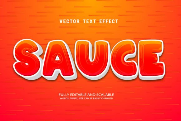 Sauce 3D Editable Text Effect Vector