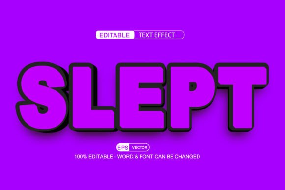 Slept 3D Editable Text Effect Vector: A Versatile Tool for Creative Designers