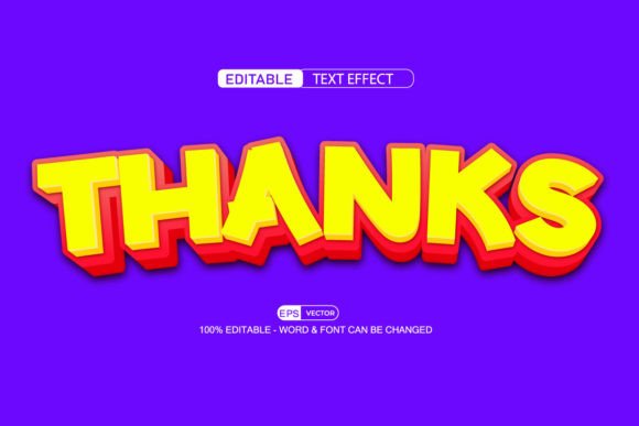 Thanks 3D Editable Text Effect Vector: A Versatile Tool for Streamlining Design Workflows