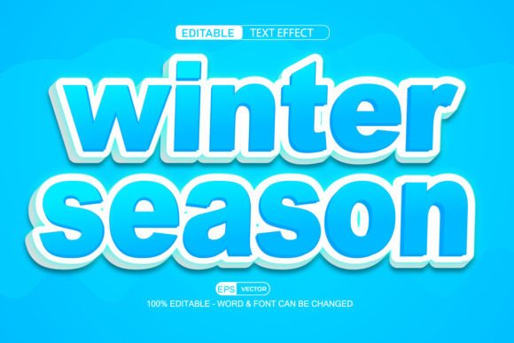 Winter Season 3D Editable Text Effect for Creative Projects